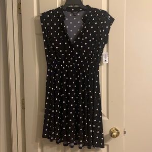 Black polkadot dress